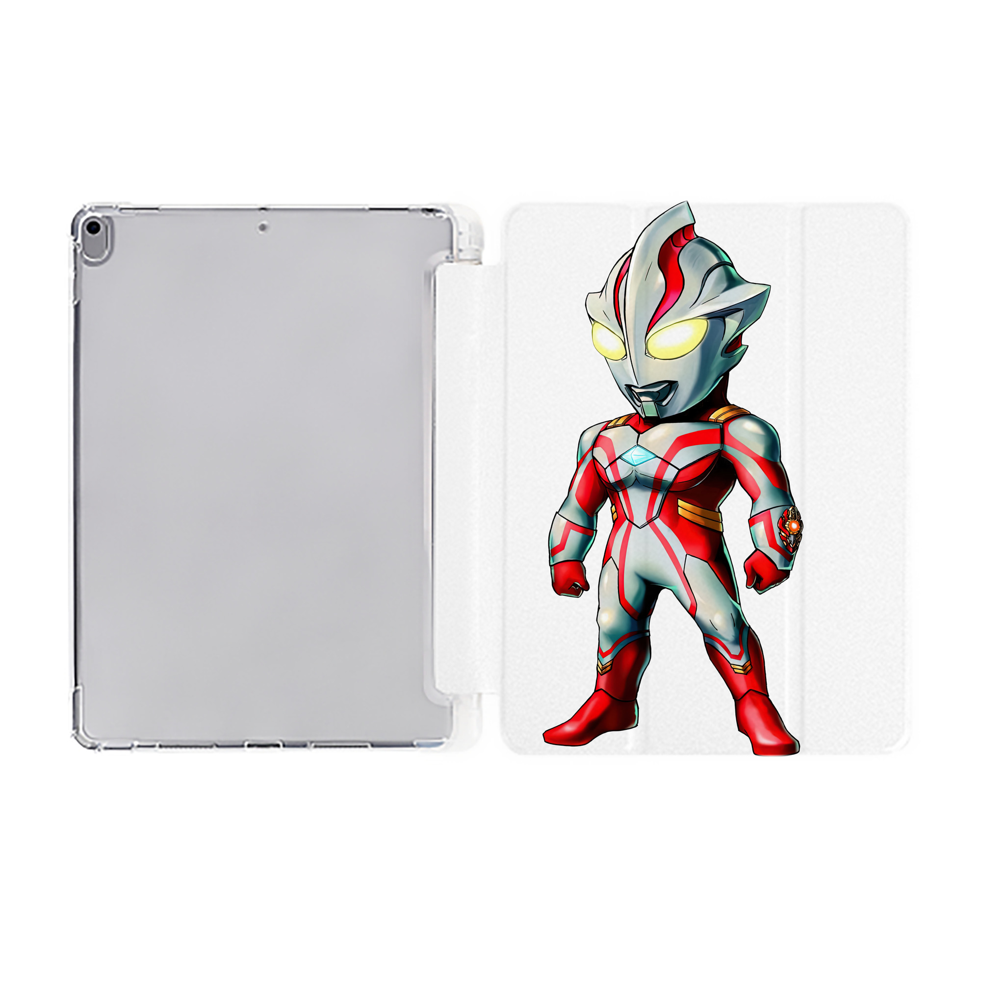 （画像用） ウルトラマン Ultraman IPad ケース ペン収納付き 三つ折りスタンド PUレザー×シリコン 対応機種9.5/10.5/10.9インチ